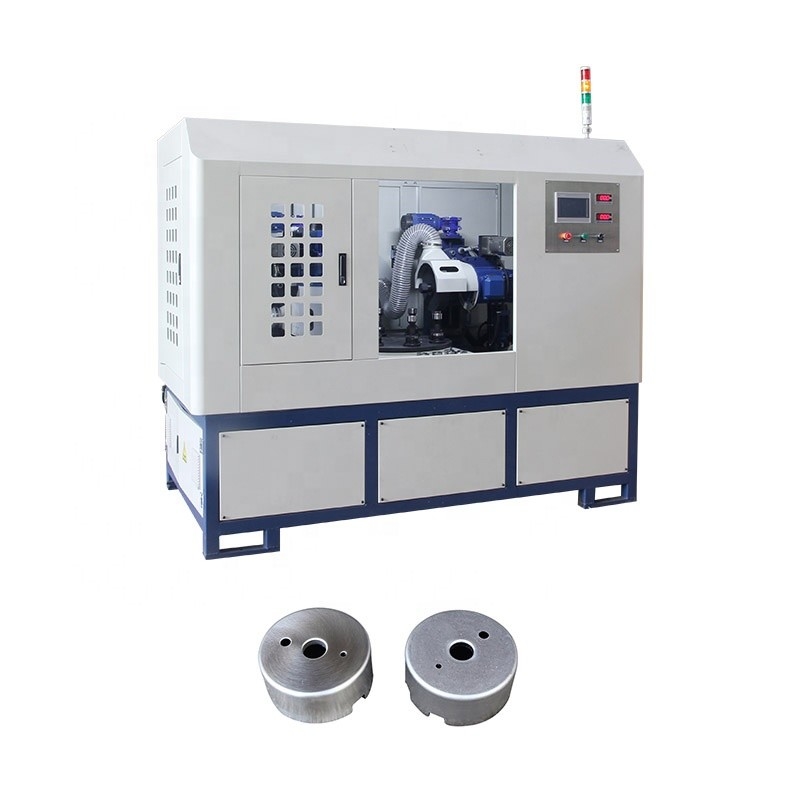tabela 2 giratória principal de moedura que lustra HL machineautomatic da máquina lustrando para a tampa de aço inoxidável p da flange da tampa do logro
