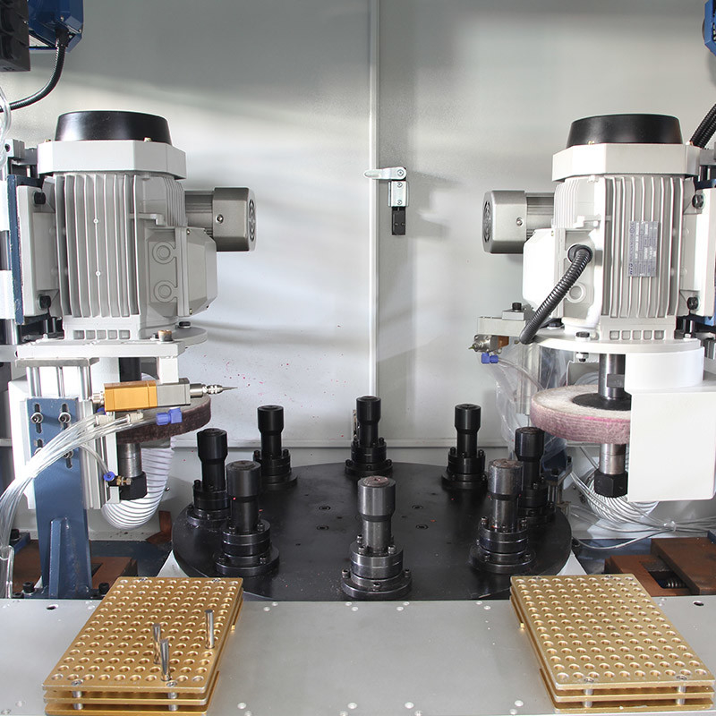 Máquina lustrando giratória de moedura de 2 cabeças para o metal SS em volta do espelho do cilindro da tampa