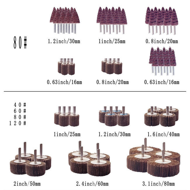 Materiais de polir 60/80/120/240 Grates Abrasivo Flap Wheel Óxido de alumínio Flap Wheel para polir e moer